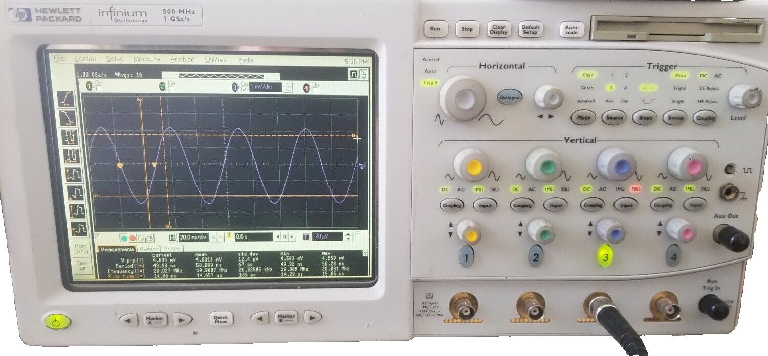 HP 54825A 500MHz Oscilloscope Self Calibration