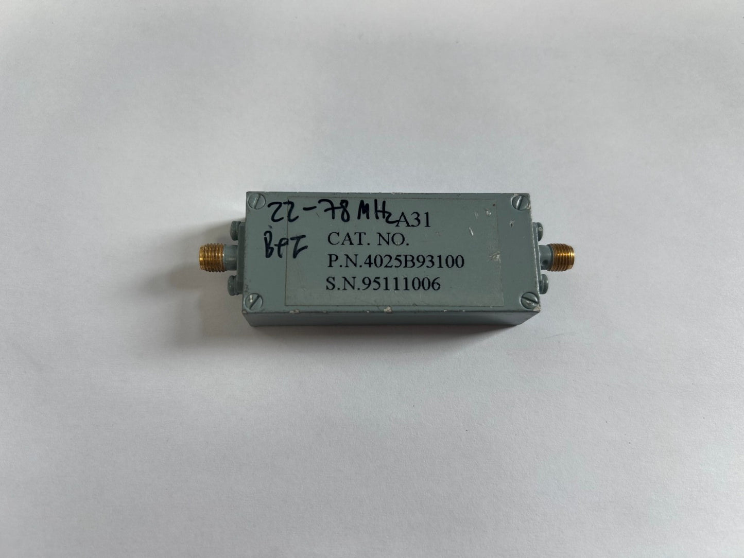 Bandpass Filter 22-78 MHz RF Component