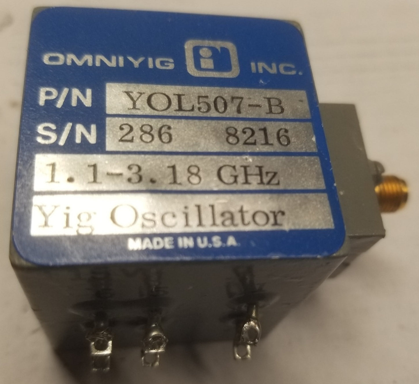 OMNIYIG YOL507B YIG Oscillator 1.1-3.18 GHz