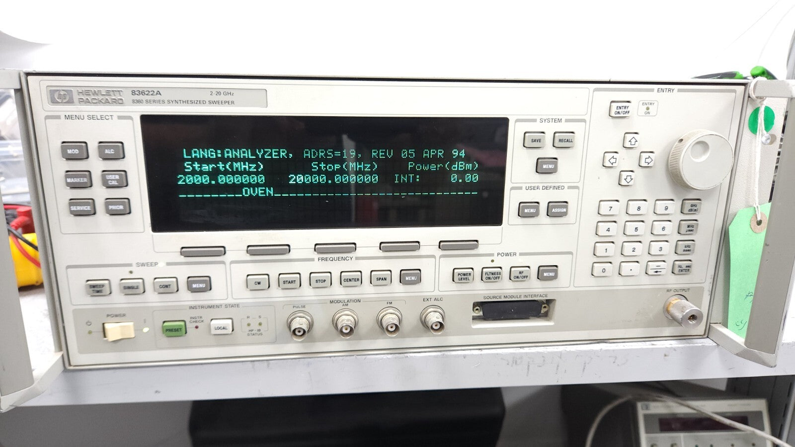 Agilent 83620A 836X0A/B 83650B Front Panel Display
