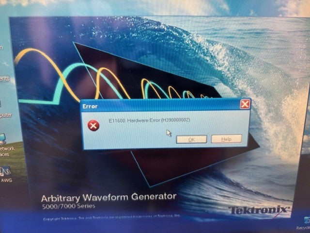 Used Tektronix AWG5002B Parts Unit Hardware Error E11600