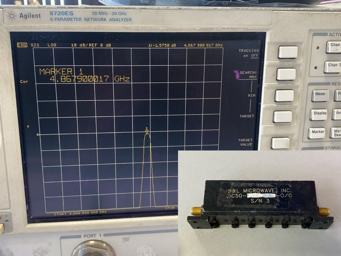 K&L Band Pass Filter 4.8 GHz Center Frequency 35 MHz