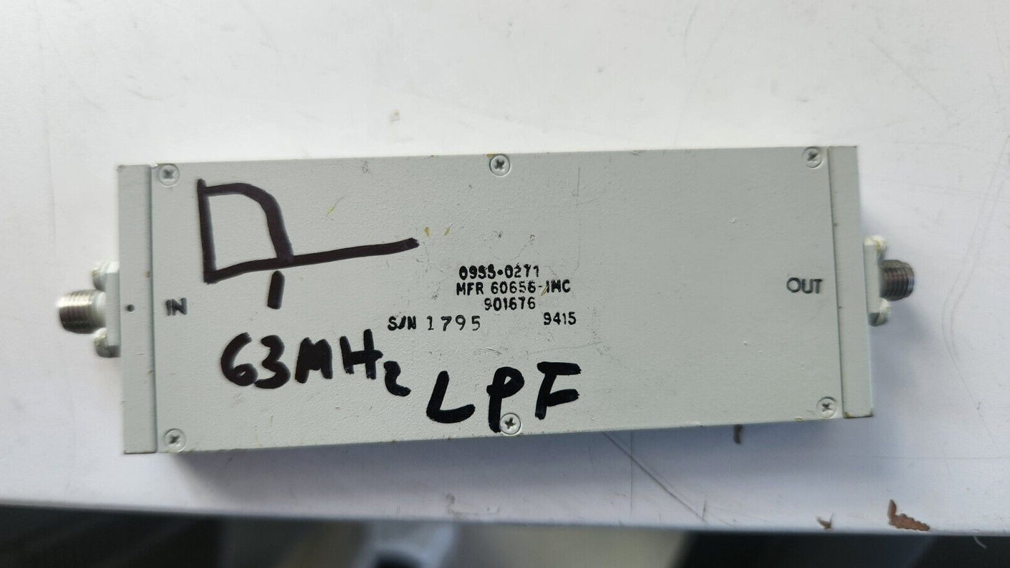 Low Pass Filter 63MHz Cut Off 0955-0271