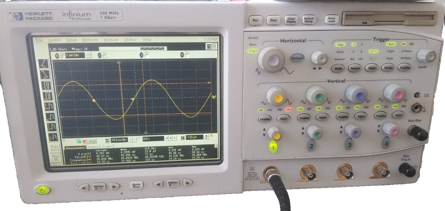 HP 54825A 500MHz Oscilloscope Self Calibration
