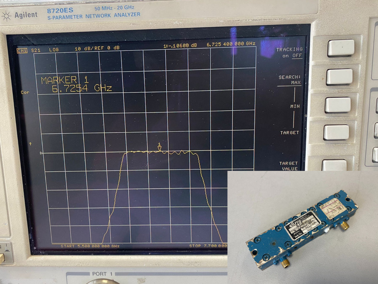 Band Pass Filter 6.7 GHz 785 MHz BW MW-11000