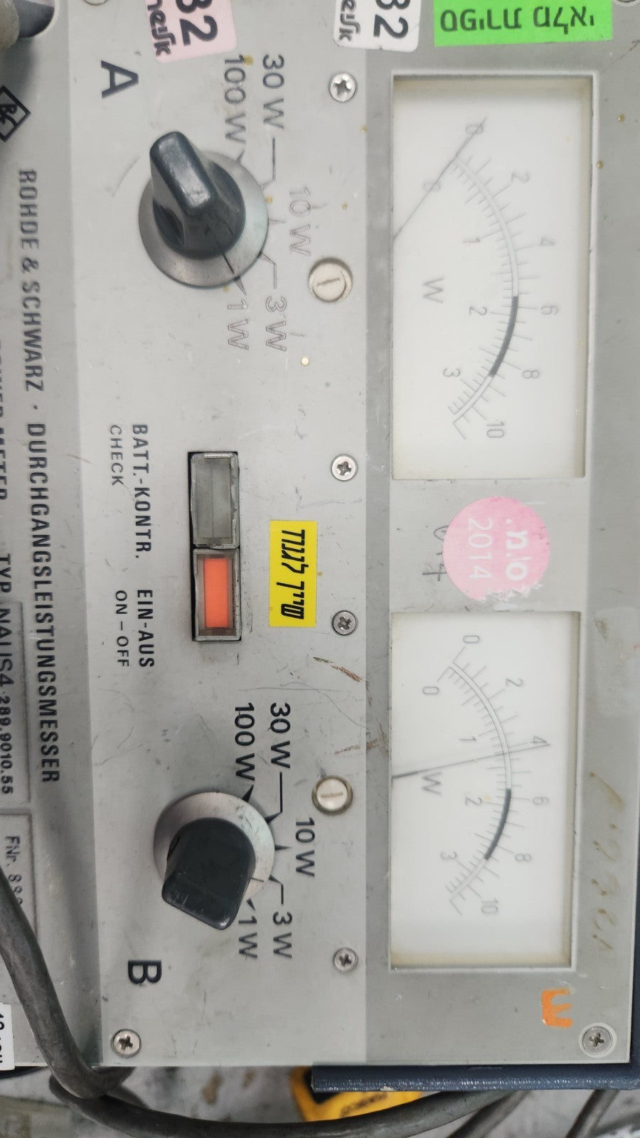 Rohde NAUS4 RF Power Meter 1-1000MHz 100W