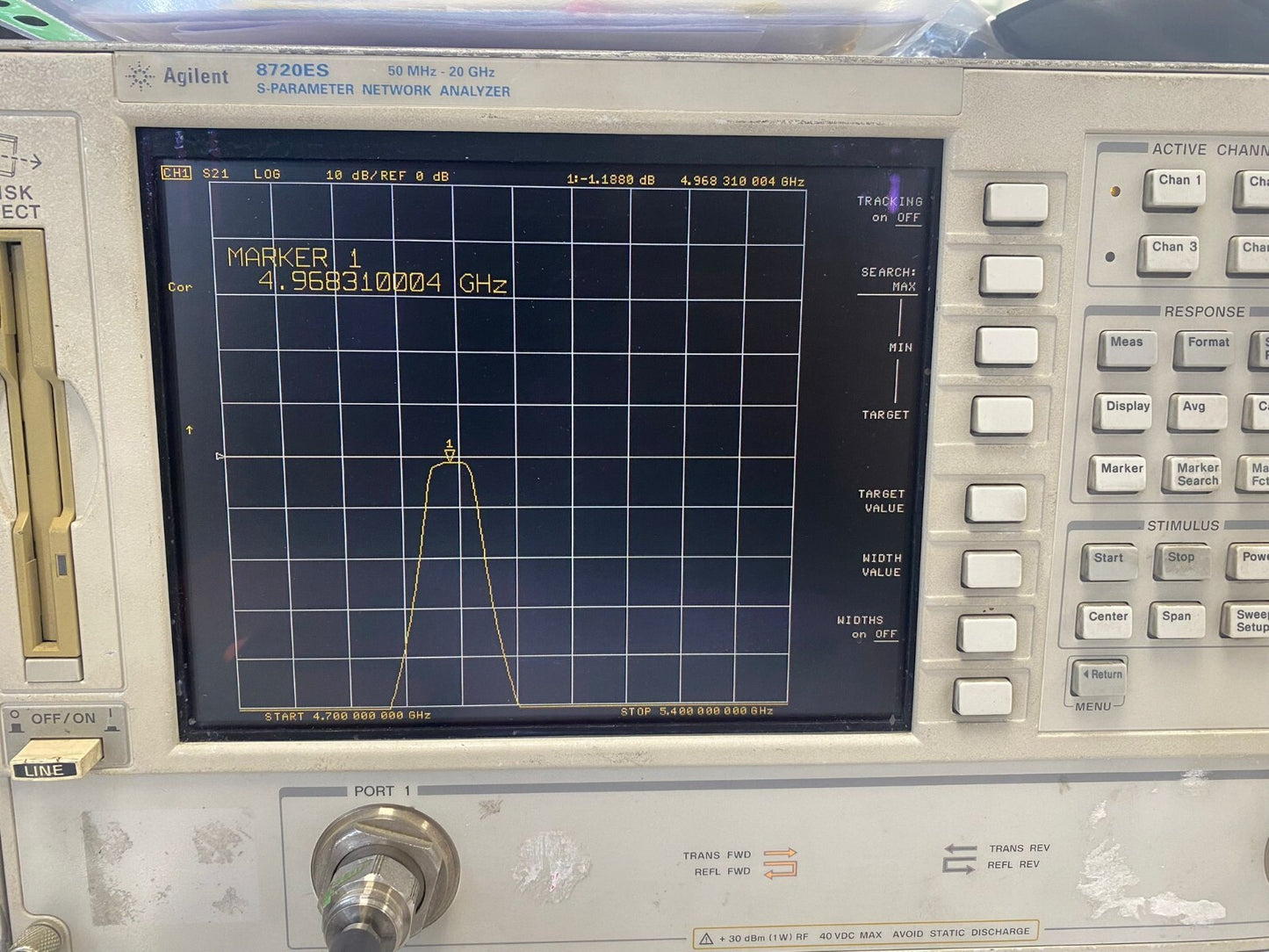 Band Pass Filter 4.9 GHz 50 MHz BW 1.5 dB