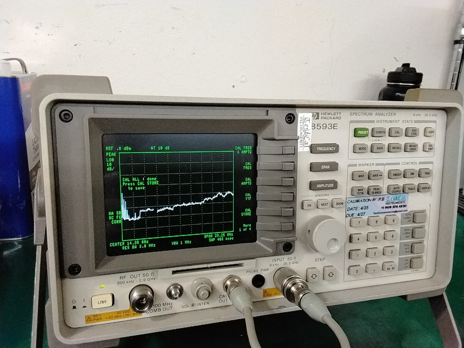 HP 8593E EMC Spectrum Analyzer 26.9GHz Calibrated