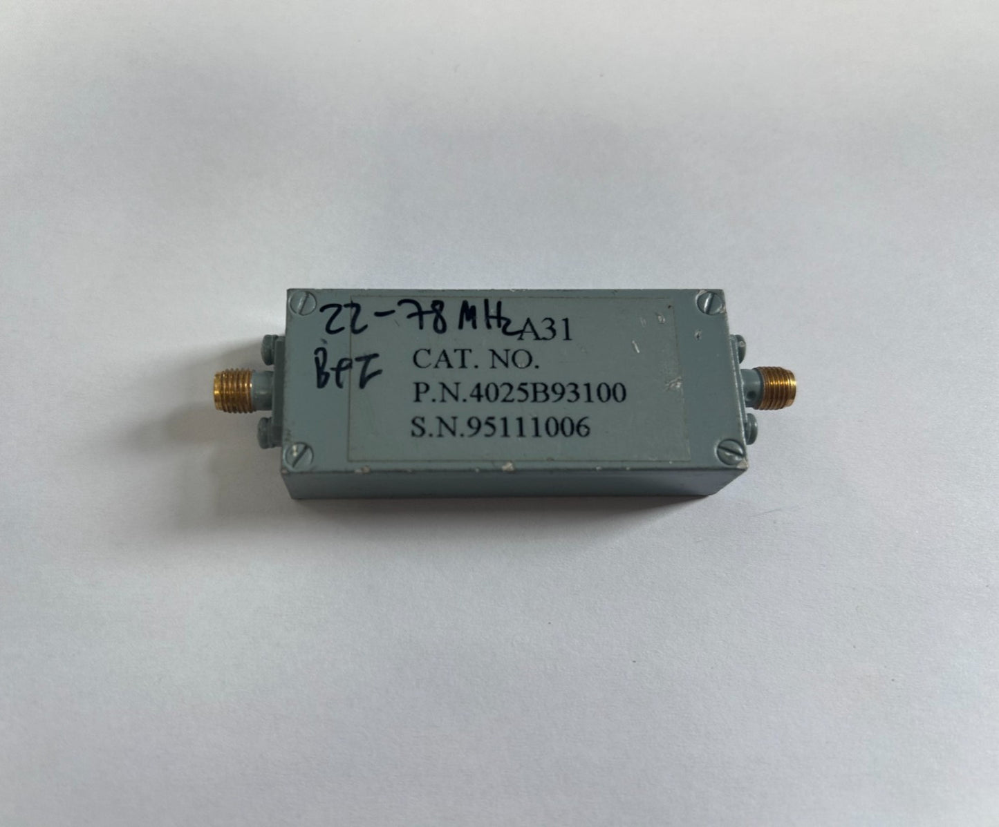 Bandpass Filter 22-78 MHz RF Component