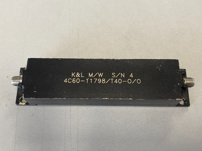 K&L Band Pass Filter 11.7 GHz 40 MHz Bandwidth