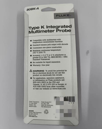80BK-A K-Type Thermocouple Probe Fluke Tester