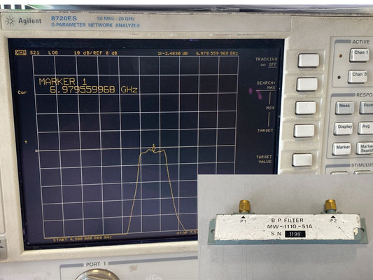 Band Pass Filter 6.9 GHz 155 MHz 2 dB