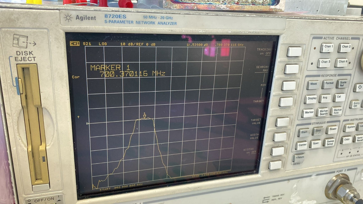 Band Pass Filter 700 MHz 195 MHz BW 0dB Loss