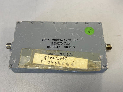 Band Pass Filter 920 MHz 75 MHz BW