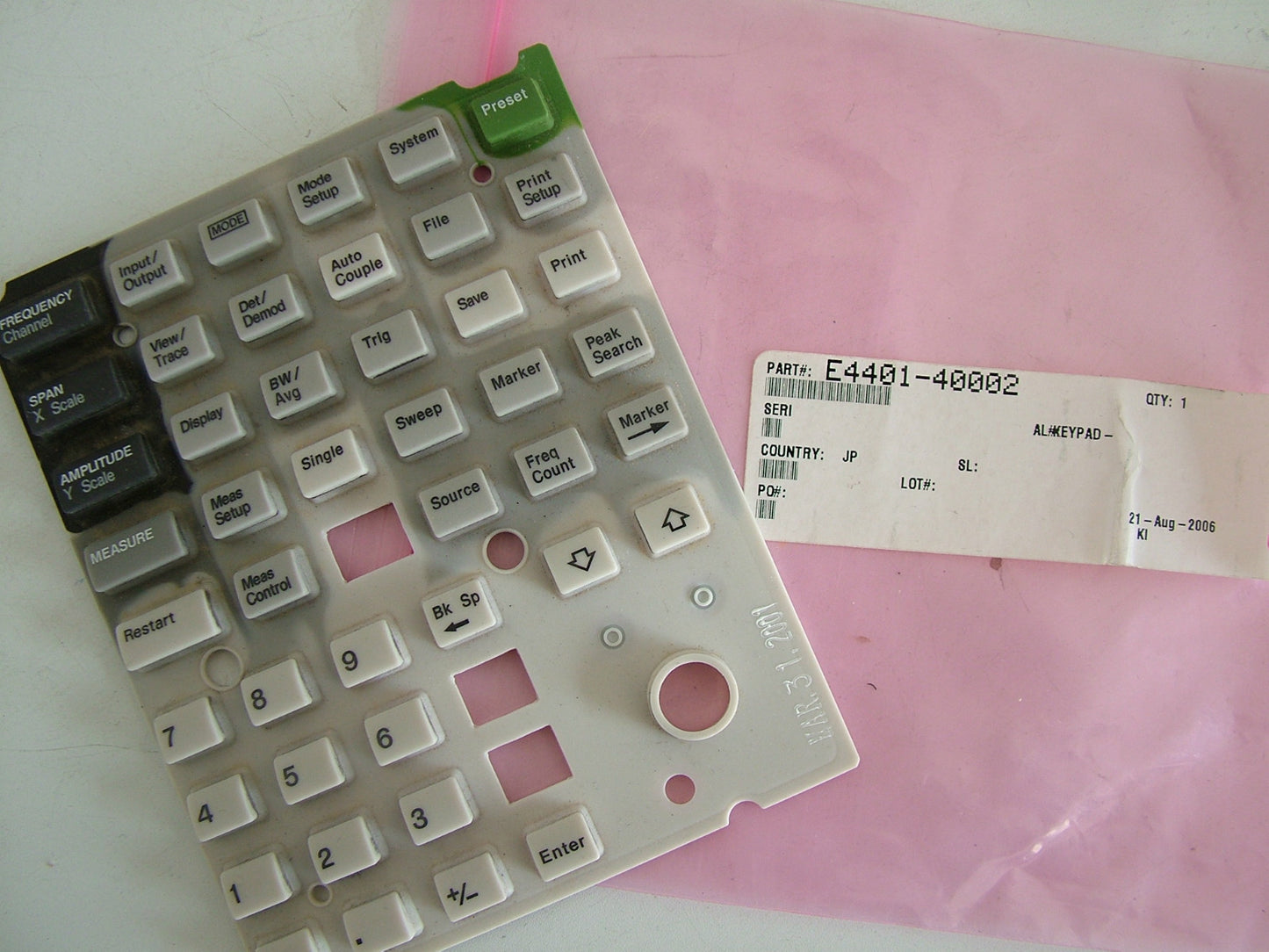 Keypad for E4407B Spectrum Analyzer