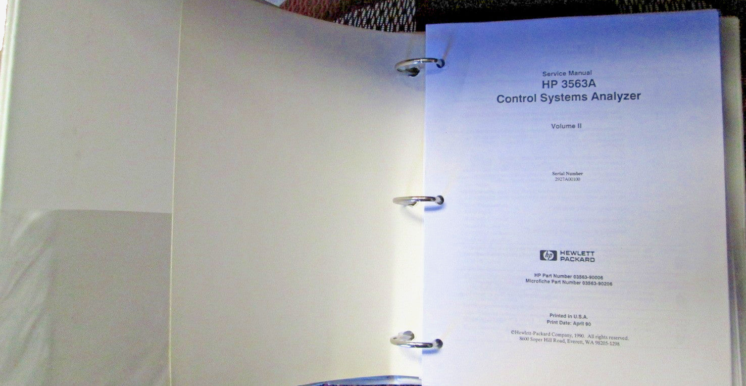 HP 3563A Service Manual Original Schematics Volume 1