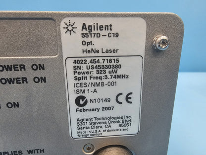 Agilent 5517D-C19 HeNe Laser Head ASML 4022