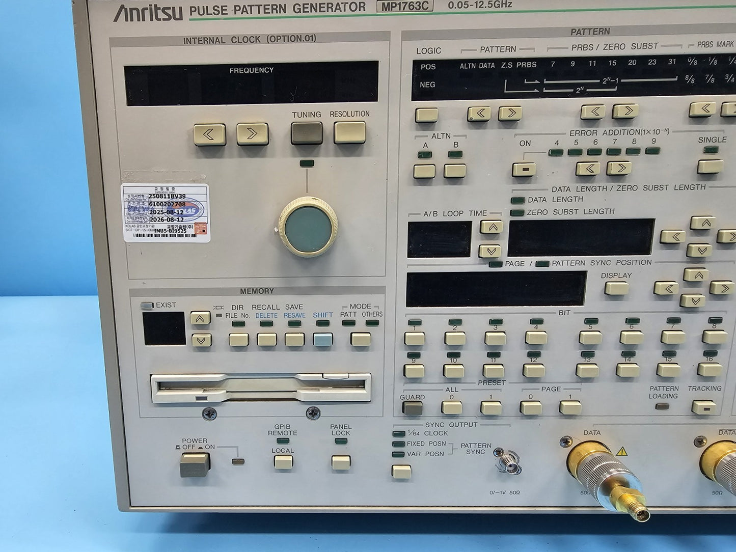 Anritsu MP1763C Pulse Pattern Generator 0.05-12.5GHz