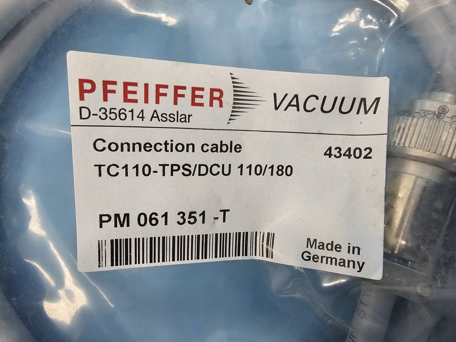 New Pfeiffer TC110-TPS/DCU Turbopump Connection Cable