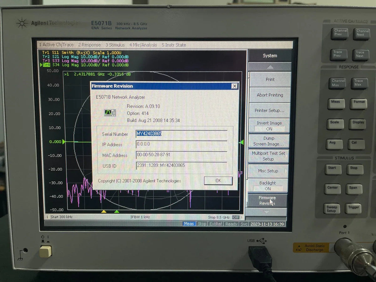 Agilent E5071B 6.5GHz Network Analyzer