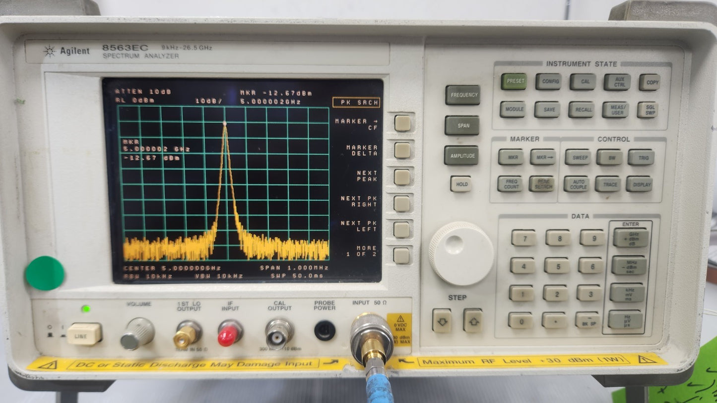 Agilent 8563EC 9kHz-26.5GHz Spectrum Analyzer Opt 007
