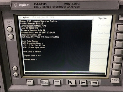 Agilent E4411B 3GHz Spectrum Analyzer