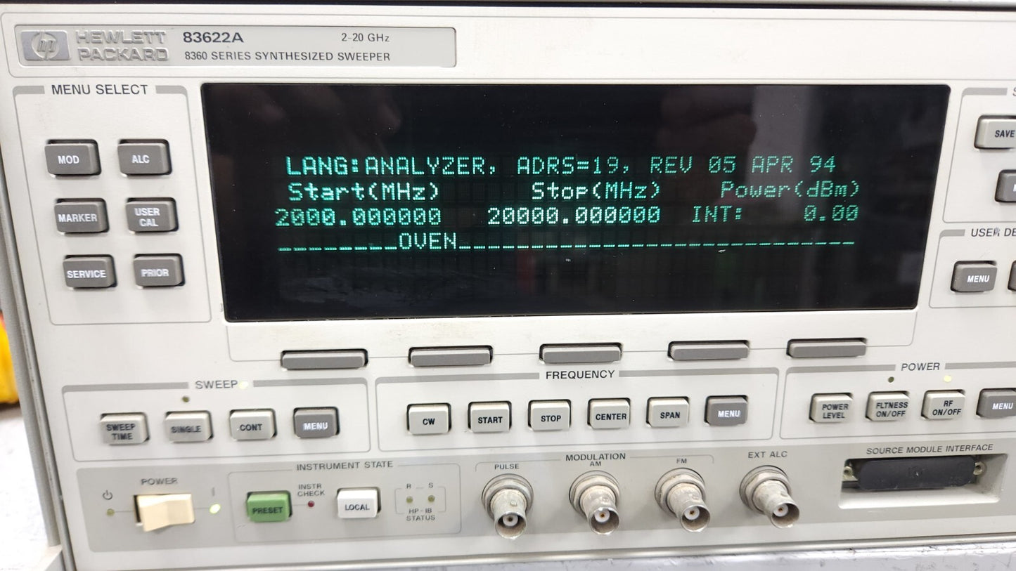 Agilent 83620A 836X0A/B 83650B Front Panel Display