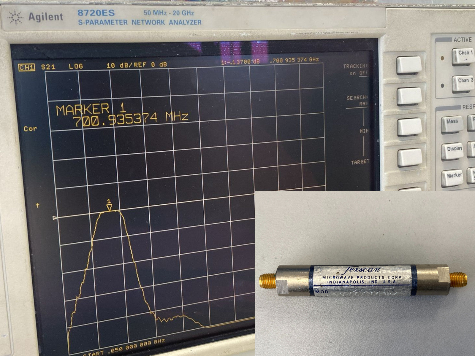 Band Pass Filter 700 MHz 250 MHz BW 0.1dB Loss