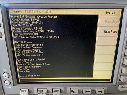 Agilent E4401b Spectrum Analyzer