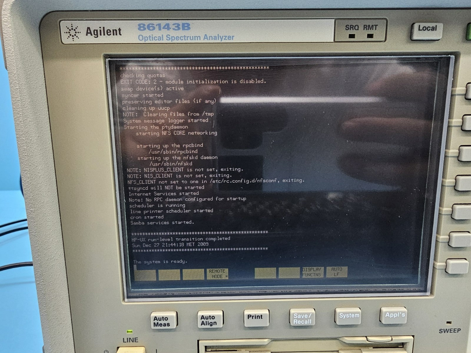 Agilent 86143B Optical Spectrum Analyzer Option 020