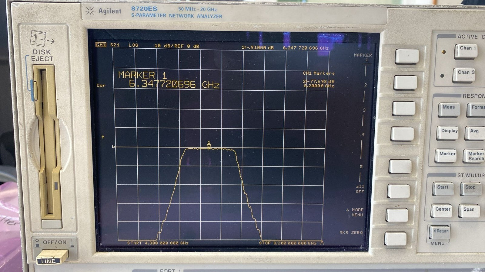 Band Pass Filter 6.3 GHz 800 MHz BW 0.8dB