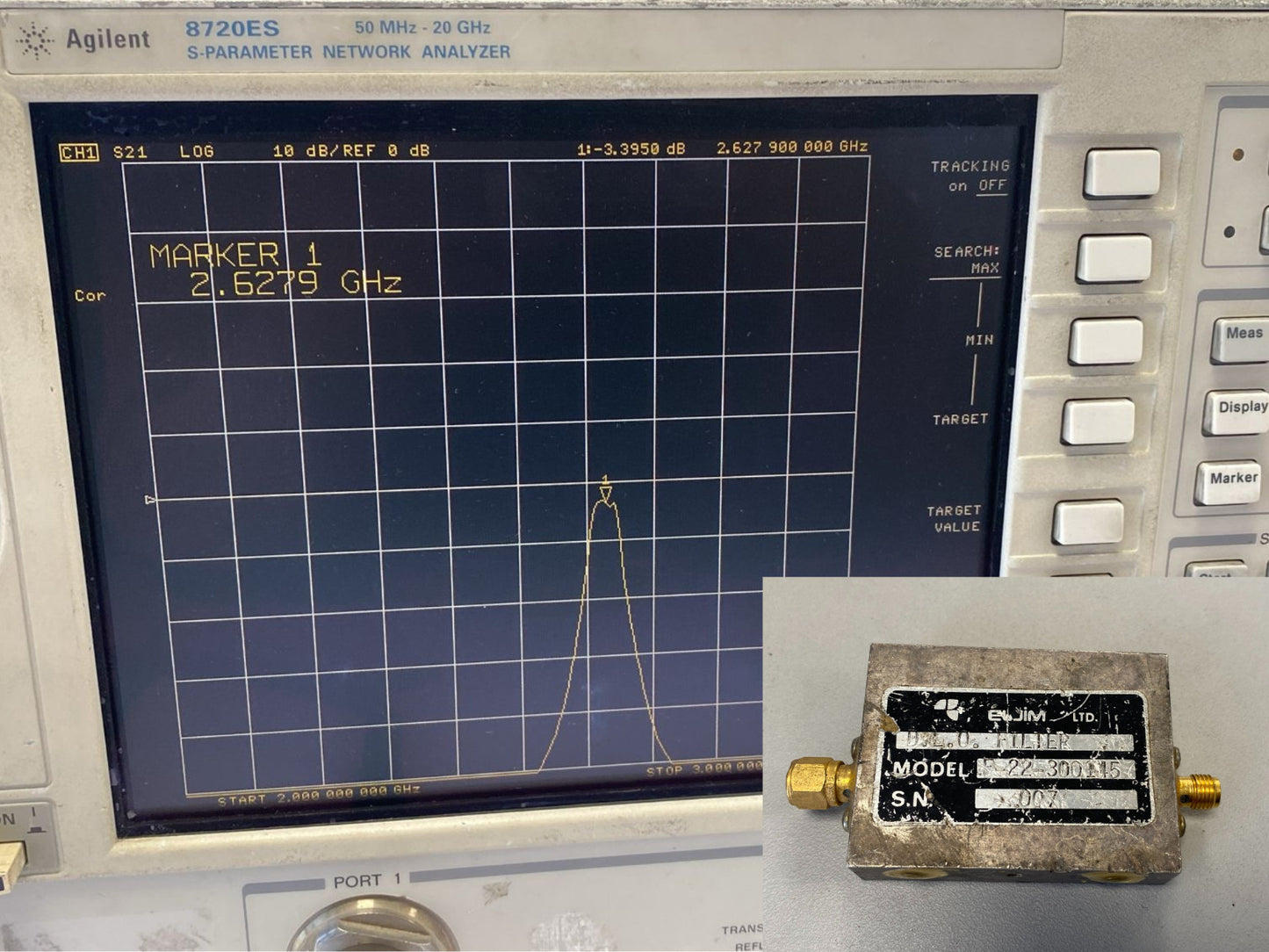 Band Pass Filter 2.6 GHz 30 MHz F-22-300-145
