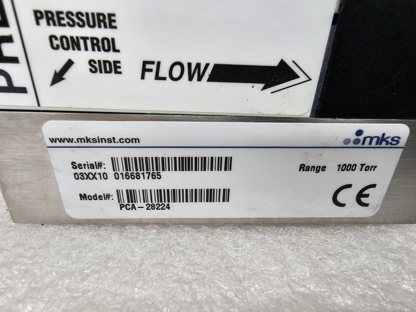 MKS PCA-28224 Pressure Controller 1000 Torr