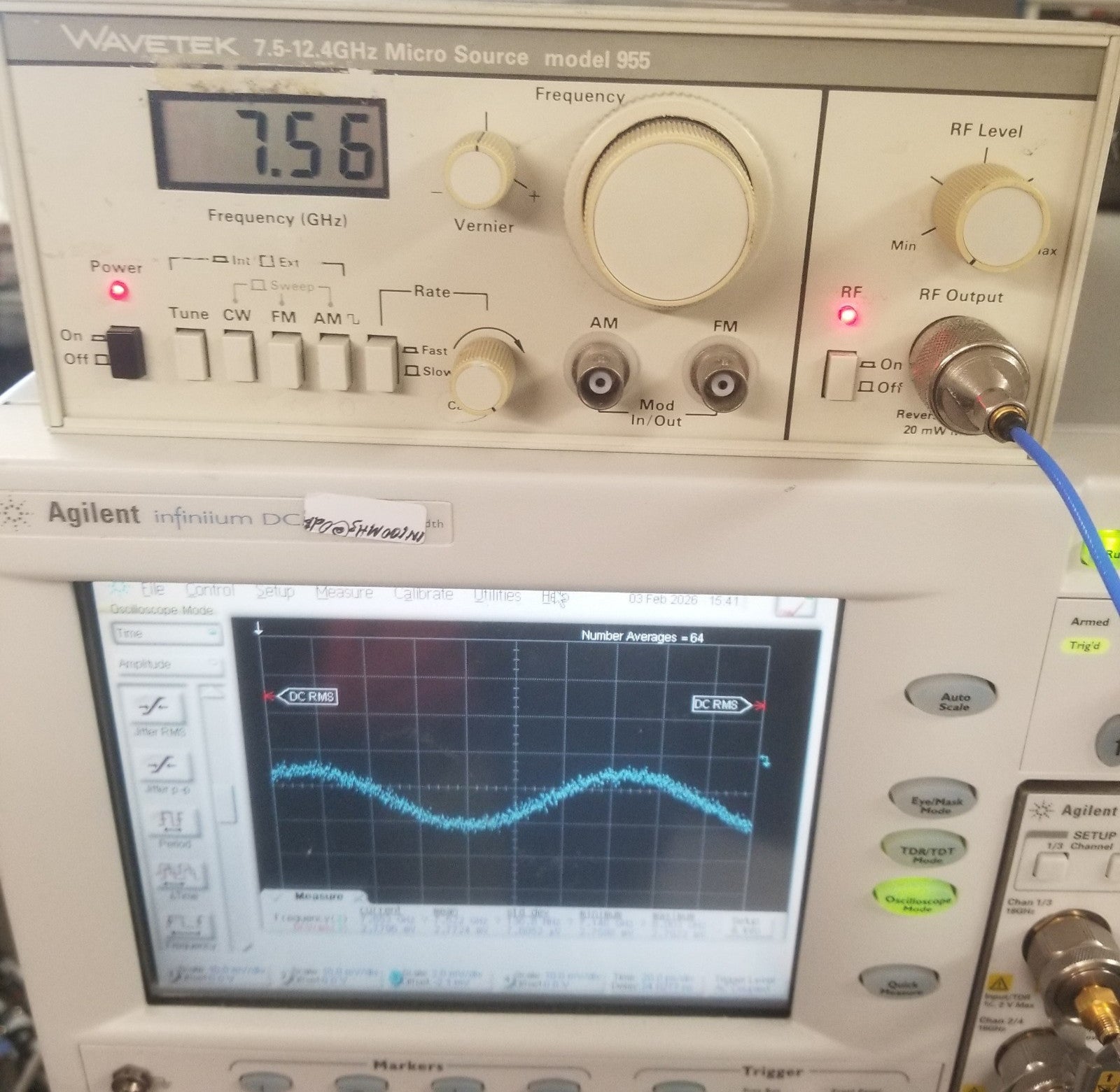 Wavetek 955 RF Signal Source 7.5-12.4 GHz