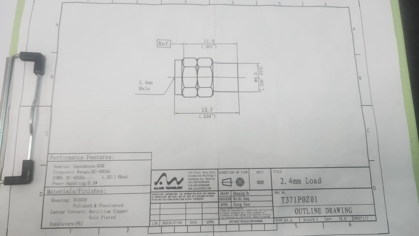 2.4mm Termination Load 50 Ohm 40GHz Lot of 2