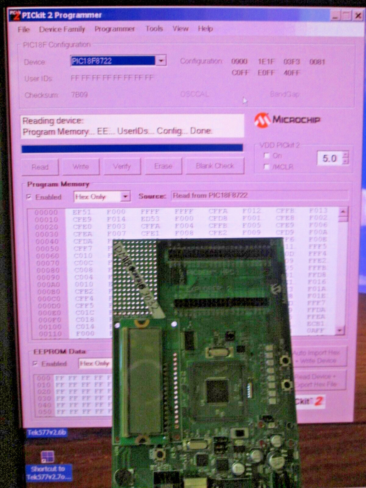 Microchip PIC18F8722 Evaluation Demo Board