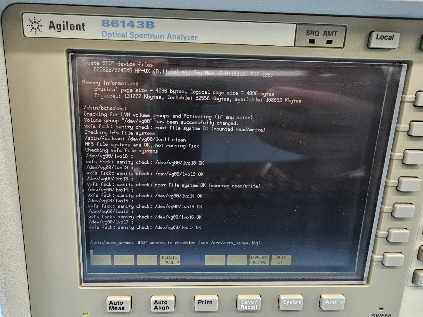 Agilent 86143B Optical Spectrum Analyzer Option 020