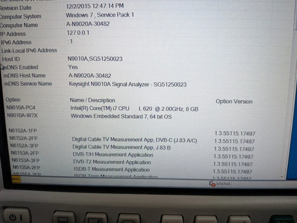 Agilent Keysight N9010A 26.5GHz Spectrum Analyzer