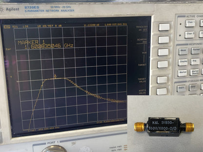K&L Band Pass Filter 1.6 GHz 820 MHz BW