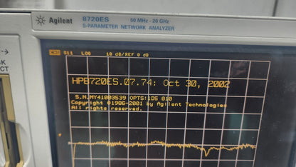 Agilent 8720ES S-Parameter Network Analyzer 50MHz-20GHz