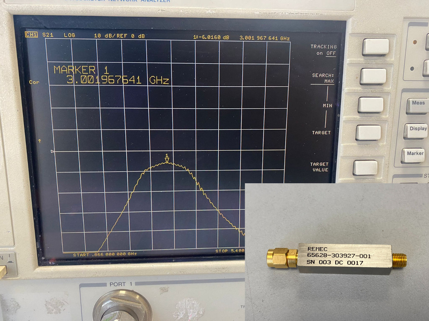 Band Pass Filter 3 GHz Center Frequency 820 MHz BW