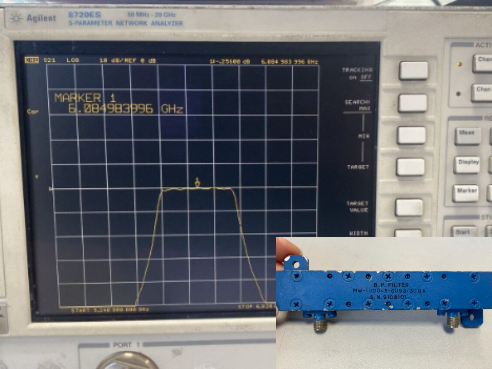 Band Pass Filter 6.1 GHz 450 MHz MW-11100-5-6093/300A